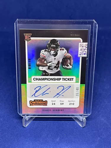 KHALIL HERBERT 2021 PANINI CONTENDERS CHAMPIONSHIP TICKET AUTO ROOKIE RC #D 5/49