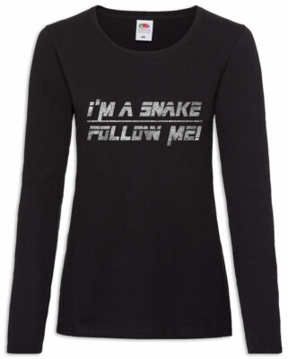 I'm A Snake Follow Me Damen Langarm T-Shirt Gamer Game Geek Gaming Nerd