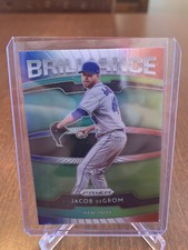 2020 Panini Prizm Baseball Jacob DeGrom Red White & Blue Brilliance Insert B-1 