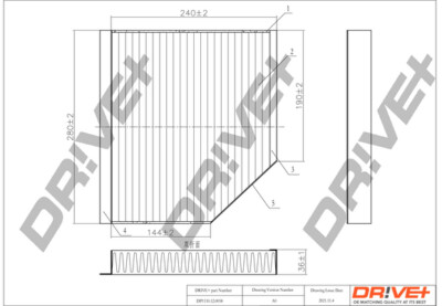 Dr!ve+ DP1110.12.0058 filter, interior air for Audi Porsche