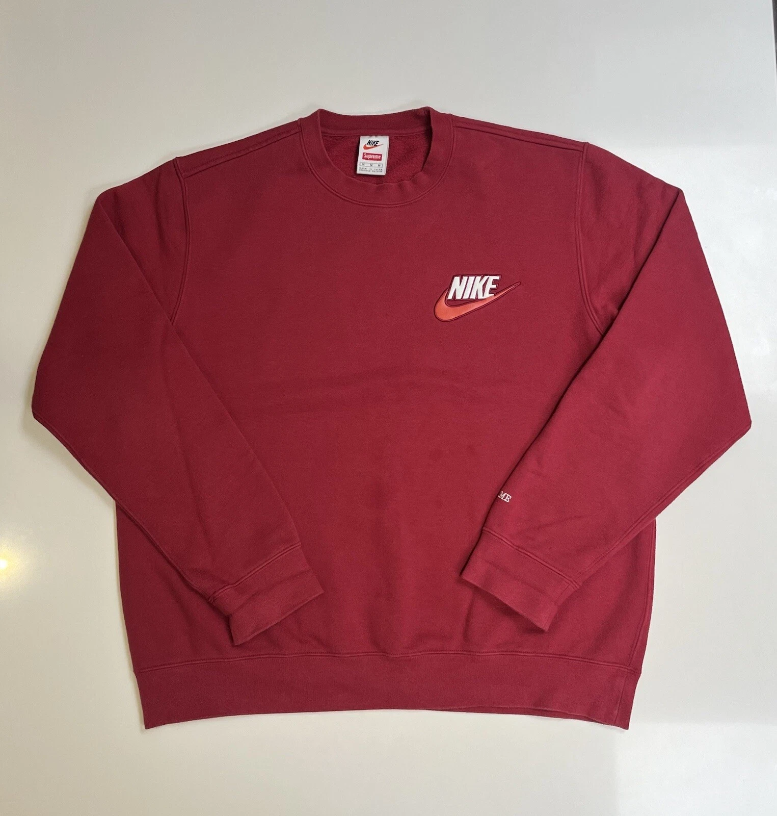 Sweat shirt Nike x Supreme rouge Bergundy Medium M