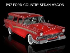 1957 Ford Country Sedan Wagon New Metal Sign Great Restoration In Red 1957 Ford Country Sedan Wagon New Metal Sign Great Restoration In Red