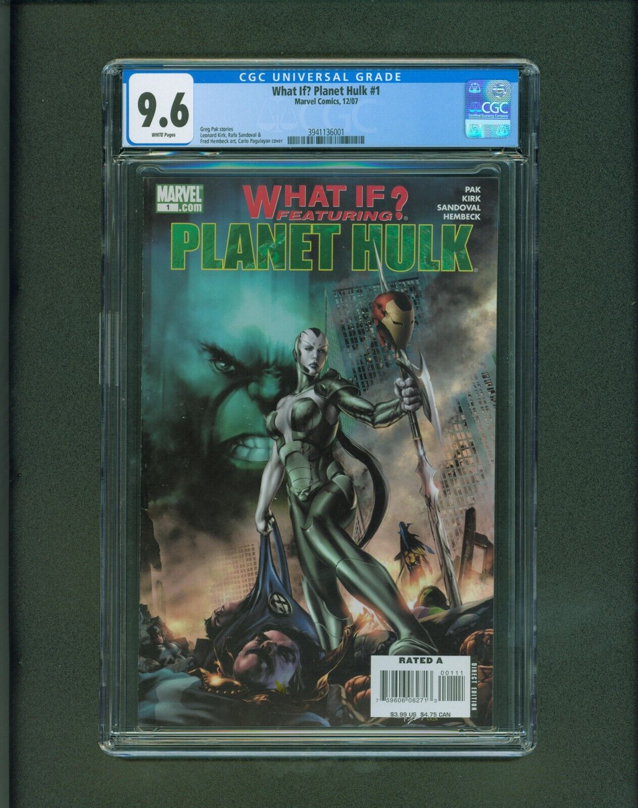 What If? Planet Hulk #1 CGC 9.6 NM+ 1st appearance of Skaar White Pages