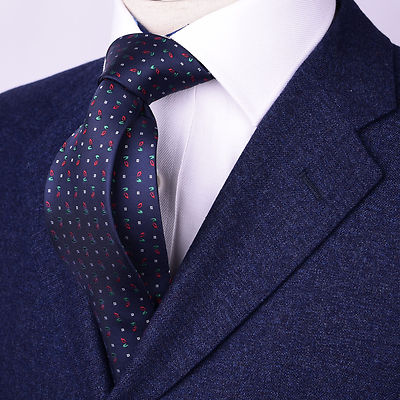 christmas dress shirts and ties Mens Navy Blue Skinny Tie Floral Paisley 3