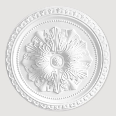 Deckenrosette Polyurethanharz - hochwertige Deko 'Braccia Floreali' Durchmesser 46 cm