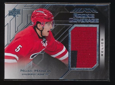 NOAH HANIFIN 2015-16 UD BLACK ROOKIE COVERAGE RC JERSEY *CAROLINA