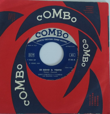 FESTIVAL DI SANREMO 1959 GINO CORCELLI IO SONO IL VENTO+1 45 GIRI IT