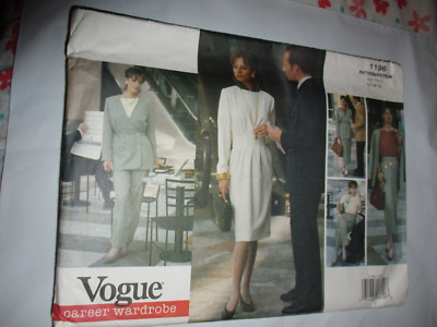 Vogue Career Uncut Pattern 1196 Women's Suit 12 14 16 Sizes c1993