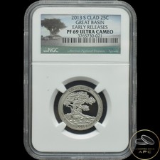 2013 S NGC PF69 Clad Great Basin Early Release Quarter Ultra Cameo