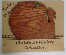 Solid Oak Wooden Turkey Ornament