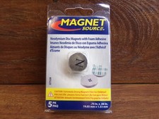 Master Magnetics 07528 Disc Magnets with Adhesive, Silver