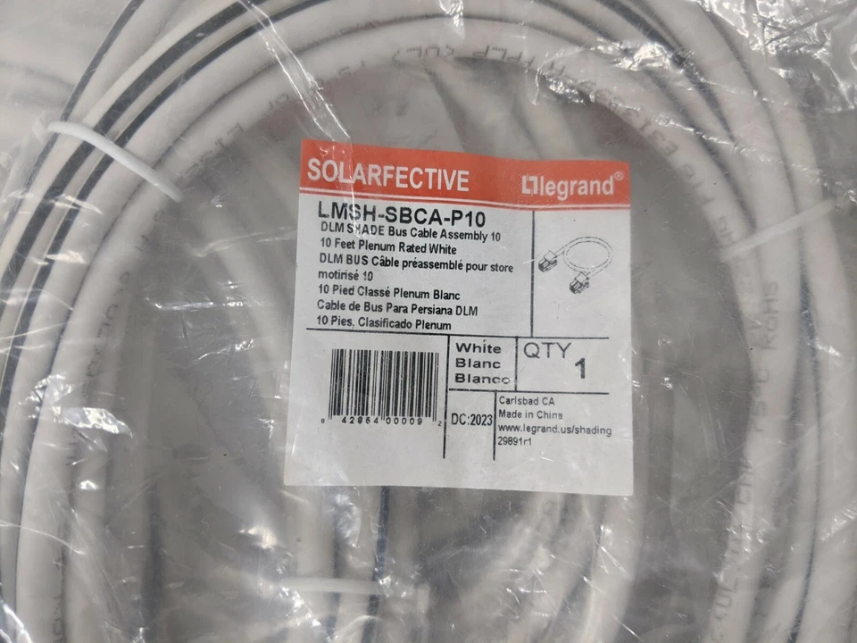 Conjunto de cable bus de sombra Legrand Wattstopper DLM, 10' LMSH-SBCA-P10 - Paquete de 10 Foto 2 de 4