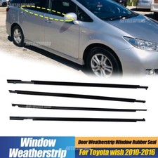 Cinturón de sellado de moldura de ventana negro WeatherStrip 4 piezas para Toyota Wish 2010-2016
