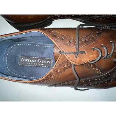 Aston Grey Altair brown wingtip shoes size 11 | eBay display picture 2