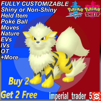 Pokémon Sword and Shield   Shiny Arcanine   W/ Best 6IV Customizable