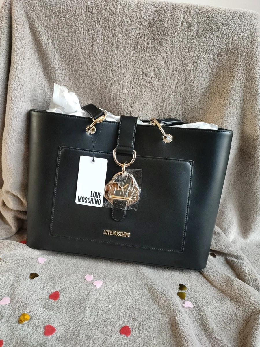 Love Moschino Large Handbag, Gold Accents, Brand New With Tag