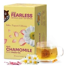 Fearless Chamomile Rose Green Tea Bags 25 pcs Free Shipping World Wide