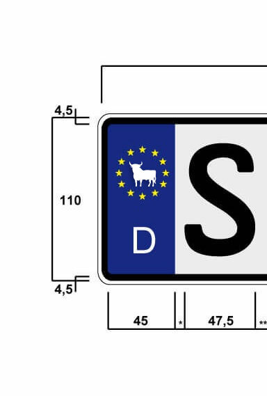 Produktbild von 2 Aufkleber 'Stier-Kopf' Für Nummernschilder – Selbstklebend, Für Auto & Motorrad