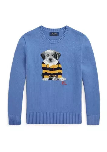 $155 Polo Ralph Lauren Childrenswear Dog Intarsia Cotton