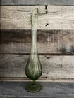 Fenton Vintage Glass Stretch Swung Thumbprint Colonial Footed Vase 16”
