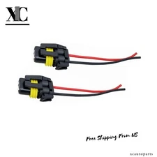 2PCS 9005 9006 Fog Light Connector  Socket Extension Wiring Harness US Stock