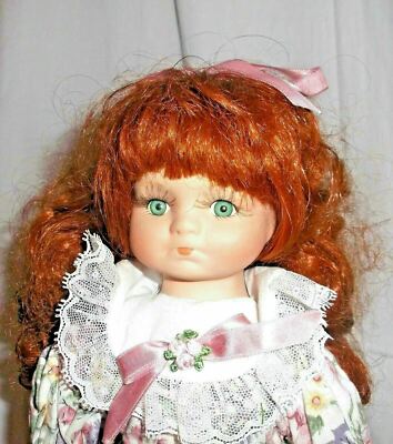Bradley's Collectibles porcelain doll by Beth Ilyssa ginger red hair 14'' tall