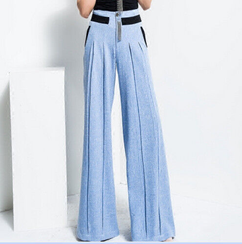 NWT & Bag Halara High Waisted Plicated Wide Leg Palazzo Casual Cotton Pants  SZ M