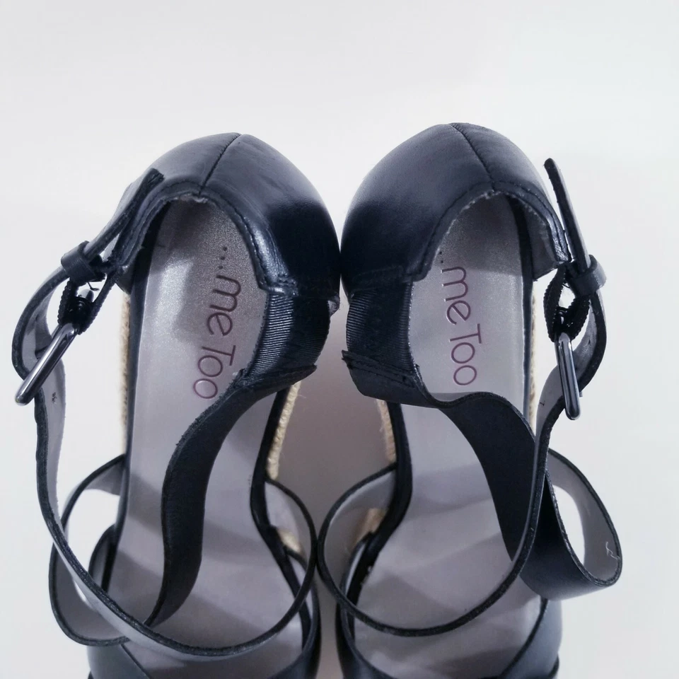 Sandalias Me Too con tiras cuñas zapatos para mujer talla 10M negras alpargata Ilana Foto 4 de 4