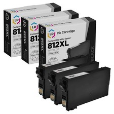 Ink Replacements for Epson 812XL T812XL T812XL120 HY Blk, 3-Pk