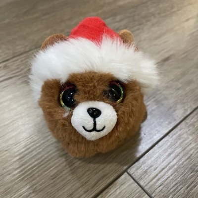 Ty Puffies (Beanie Balls) Plush - PUDDING the Christmas Bear (4 inch) NEW 2023