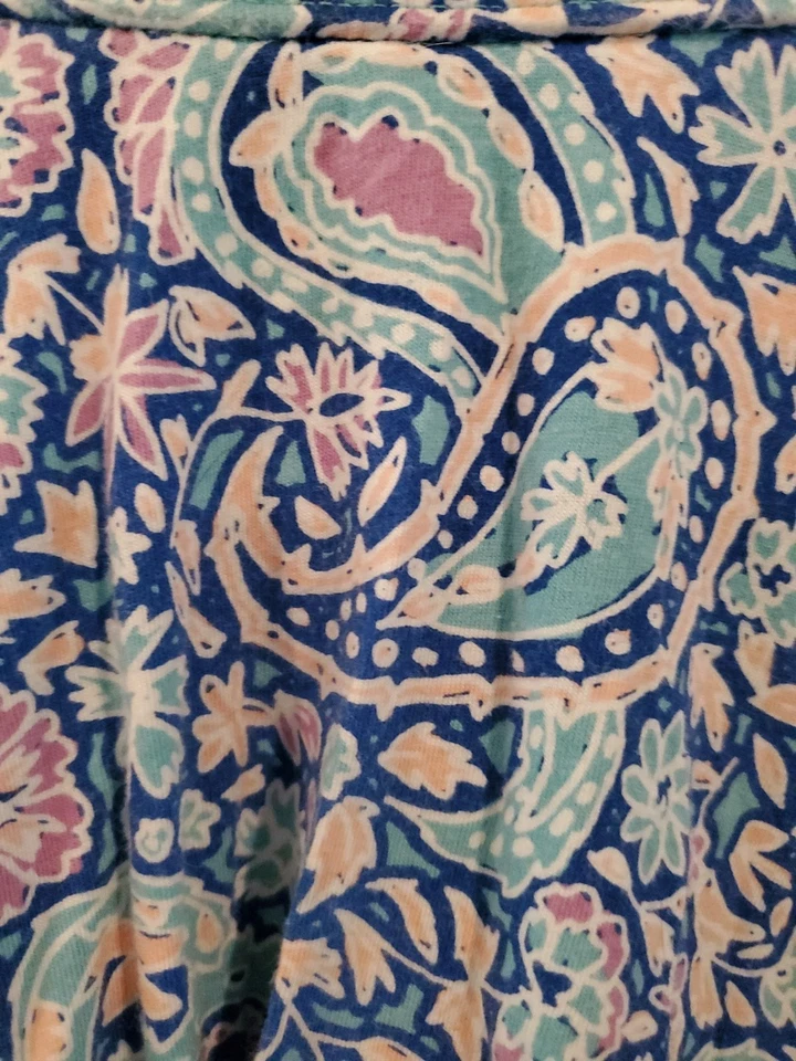 J. Khaki Girls Skirt/shorts Blue/teal/ Paisley Sz MED Cotton/spandex *Stain* - Изображение 2 из 4