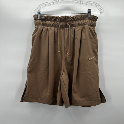 Nike Sportswear Shorts Womens Medium Tan Everyday Modern High Rise Paper Bag