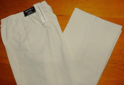 ALFRED DUNNER Pants Classic Fit Stretch Elastic Waist Ladies Sizing Ivory 110
