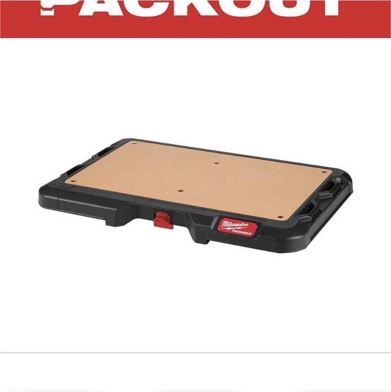 Milwaukee PACKOUT Customizable Wood Work Top Black/Beige 100 lb Cap