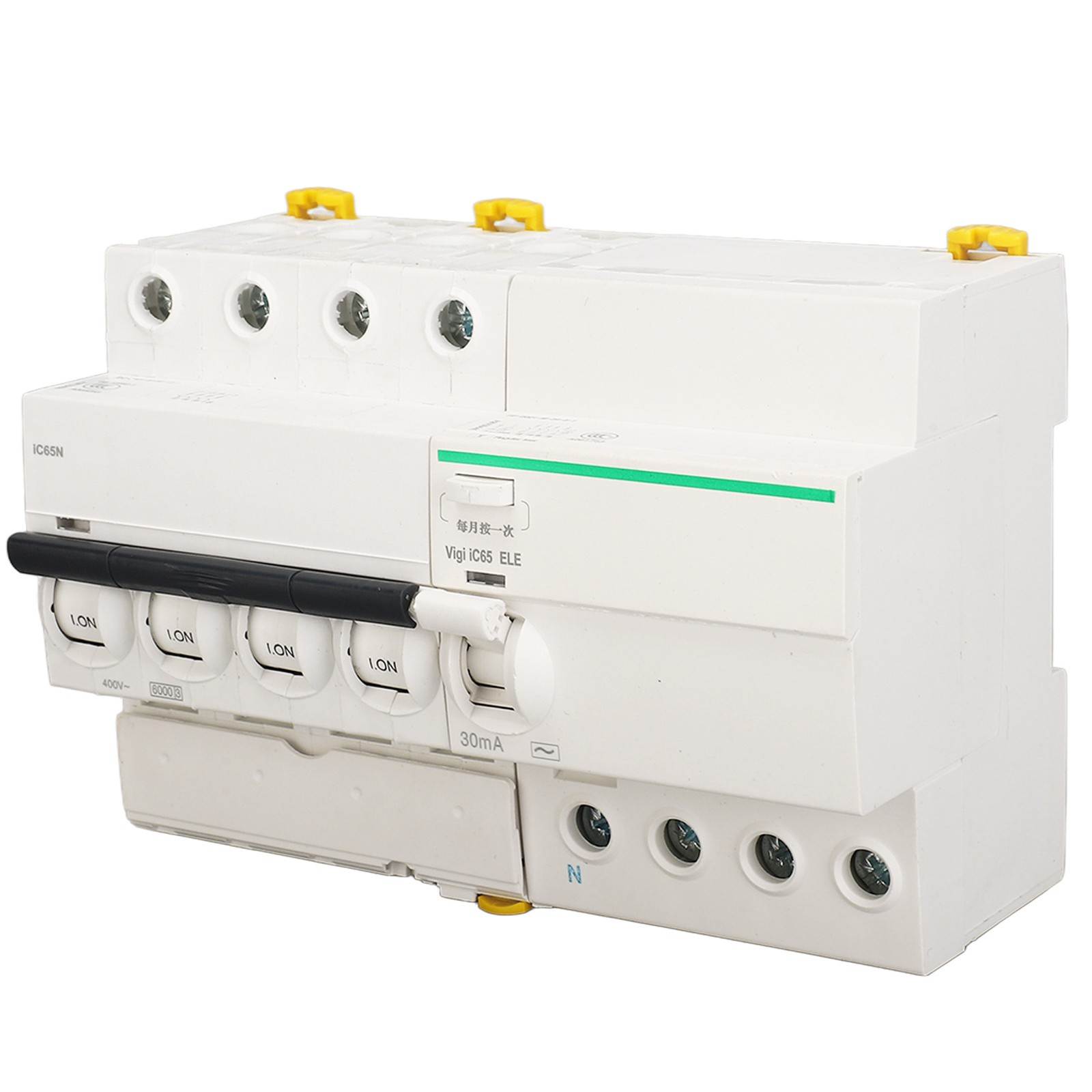 Miniature Circuit Breaker PA66 Flame Retardant Shell 4P And N Circuit Breaker