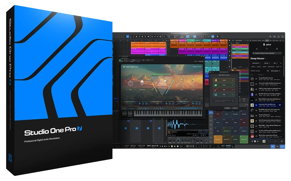 Software de estudio de música de grabación PreSonus Studio One Pro 7 DAW + auriculares + boom Foto 2 de 4