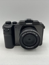 Compact Digital Camera Digital Zoom Lens 18x Zoom f/2.2 USB Black Untested