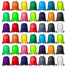 42 Pcs Drawstring Backpack Bags Sack Pack Cinch Tote Sport Storage Polyester ...