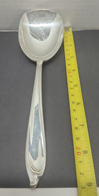 International Deep Silver Happy Anniversary Wide Casserole Serving Spoon 9''