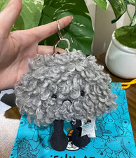 Jellycat Storm Cloud Plush Bag Charm Keychain Dark Gray Cute Gift w Dust Bag NEW