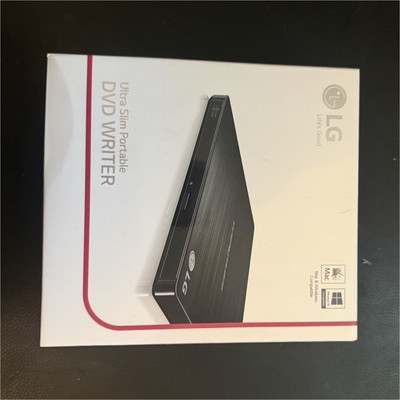 LG Ultra Slim Portable External DVD Writer Drive Black for Mac & PC