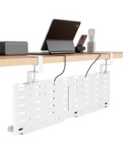 Under Desk Cable Management Tray, 30.2" Vertical Metal Pegboard Organizer for...