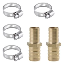 LEONTOOL 2 Pack Hose Barb Fittings Reducer, 5/8" to 3/4" Brass Hose Barb Reducer
