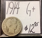 1914 Barber Silver Quarter G+! ENN Coins