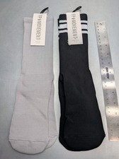 New 2 Pairs Free People FP Movement Tube Socks Classic Retro Gray /Black Womens