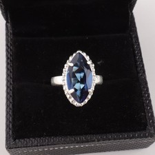 London Blue Topaz Gemstone 925 Sterling Silver Handmade Jewelry Ring Gift