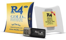 2025 R4 SDHC Gold Pro Card Dual Core Revolution Cartridge + USB Adapter
