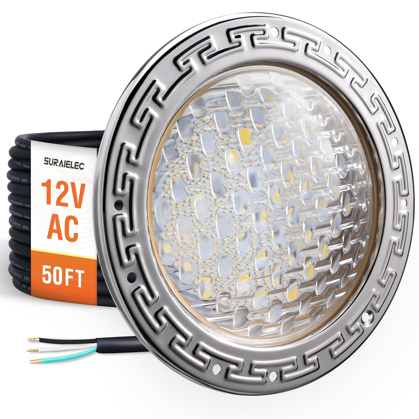 Luces de piscina SURAIELEC 12V AC para piscina subterránea luz de piscina submarina de 10 pulgadas...