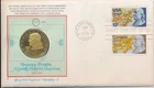 #1690 Ben Franklin USA Bicentennial Fleetwood cachet FDC Canada combo Bronze med