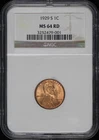 1929-S Lincoln Wheat Cent NGC MS-64 RD